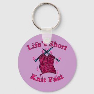 Life's Kort, Sticka Fast Roligt Knitting Design Nyckelring
