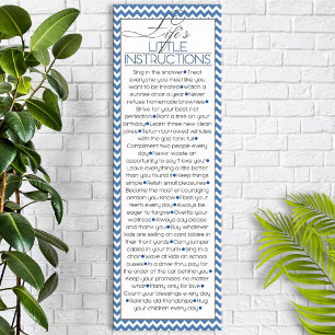 Life's Little Instructions Navy Blue Poster