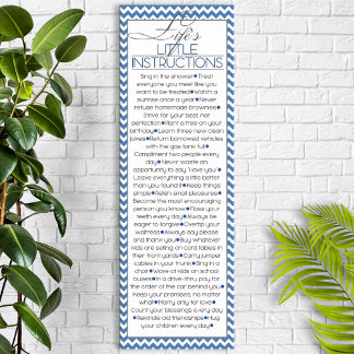 Life's Little Instructions Navy Blue Poster