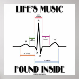 Life's Music Found Inside (ECG/EKG-pulsslag) Poster