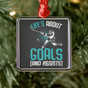 Life's Om mål Hockey Player Ice Hockey Youth Julgransprydnad Metall