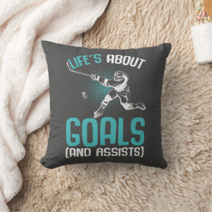 Life's Om mål Hockey Player Ice Hockey Youth Kudde