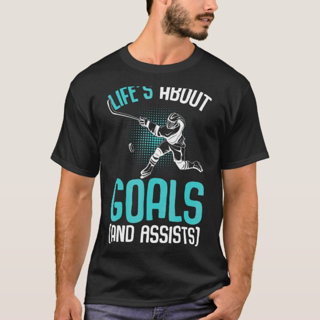 Life's Om mål Hockey Player Ice Hockey Youth T Shirt (Framsida)
