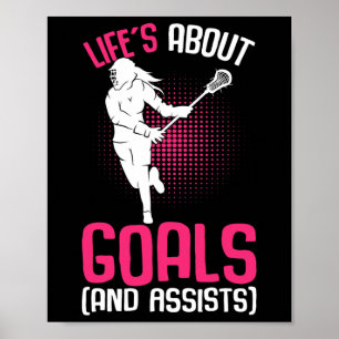 Life's Om mål Lacrosse Player Youth Girls Kid Poster
