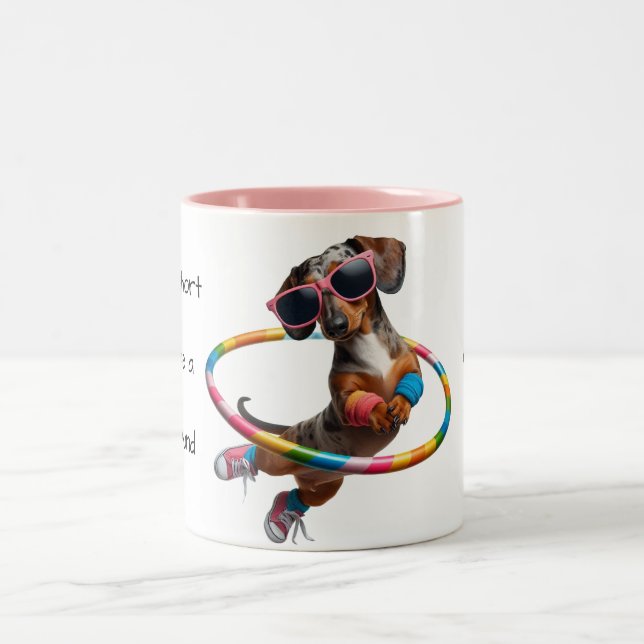 Life's Short Dachshund Två-Tonad Mugg (Center)