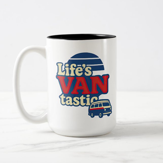 Life's VANtastic Red Cream Blue Edition Två-Tonad Mugg (Vänster)