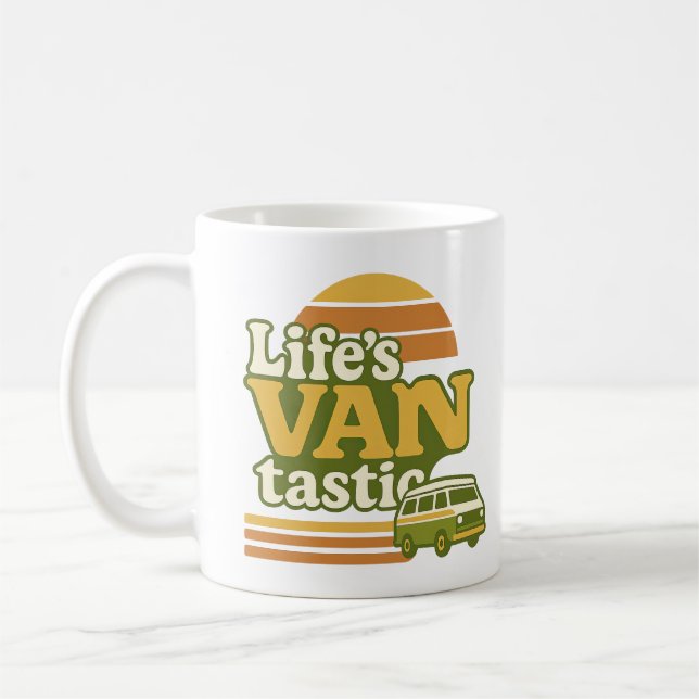 Life's VANtastic Retro 70s Van Graphic Kaffemugg (Vänster)