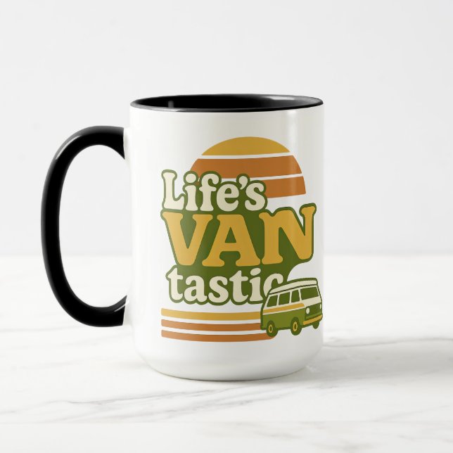 Life's VANtastic Retro 70s Van Graphic Mugg (Vänster)