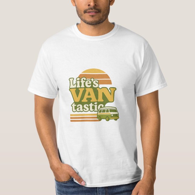 Life's VANtastic Retro 70s Van Graphic T Shirt (Framsida)