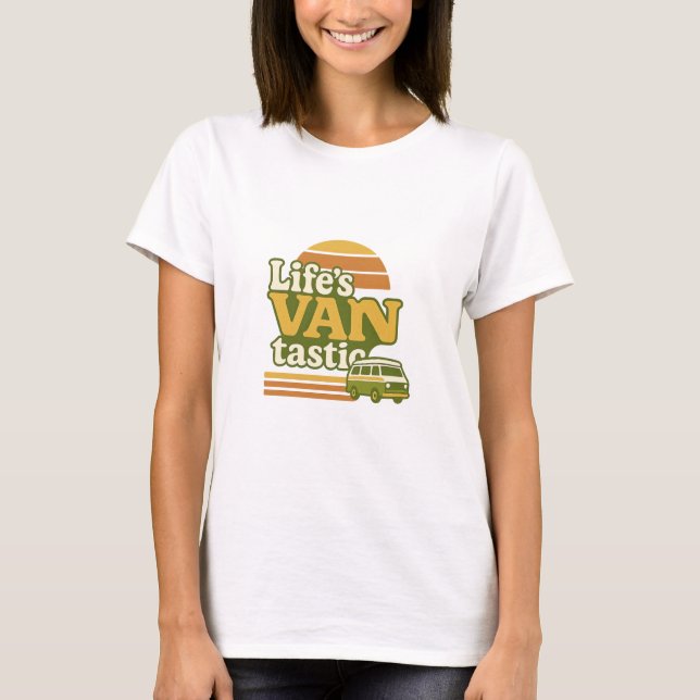 Life's VANtastic Retro 70s Van Graphic T Shirt (Framsida)