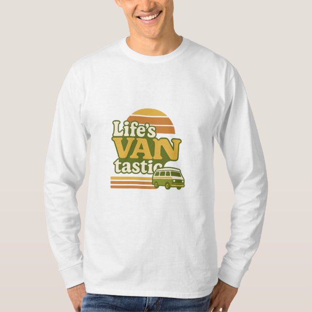 Life's VANtastic Retro 70s Van Graphic T Shirt (Framsida)