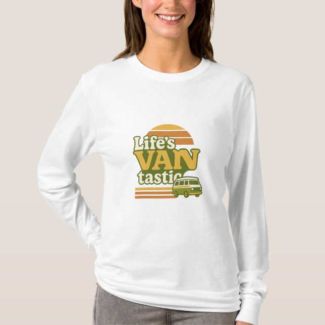 Life's VANtastic Retro 70s Van Graphic T Shirt (Framsida)