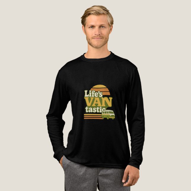 Life's VANtastic Retro 70s Van Graphic T Shirt (Hel framsida)