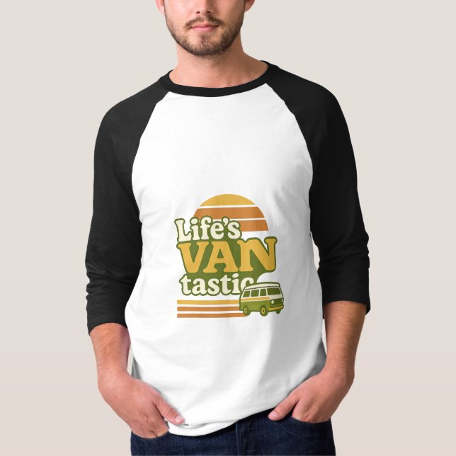 Life's VANtastic Retro 70s Van Graphic T Shirt (Framsida)
