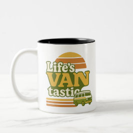 Life's VANtastic Retro 70s Van Graphic Två-Tonad Mugg