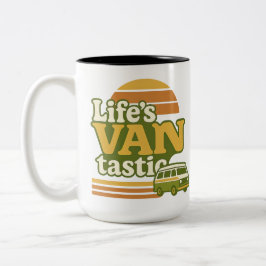 Life's VANtastic Retro 70s Van Graphic Två-Tonad Mugg