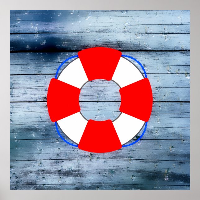 Lifesaver på Wood Board Poster (Framsidan)