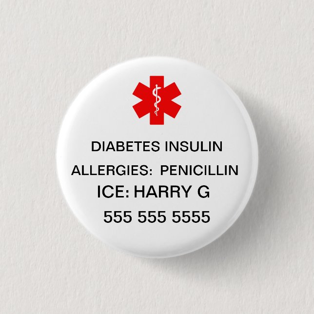 Lifesaving Medical Alert Emergency Details Knapp (Framsida)