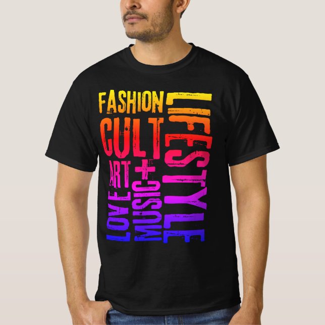LIFESTYLE MODE CULT - färgad T Shirt (Framsida)