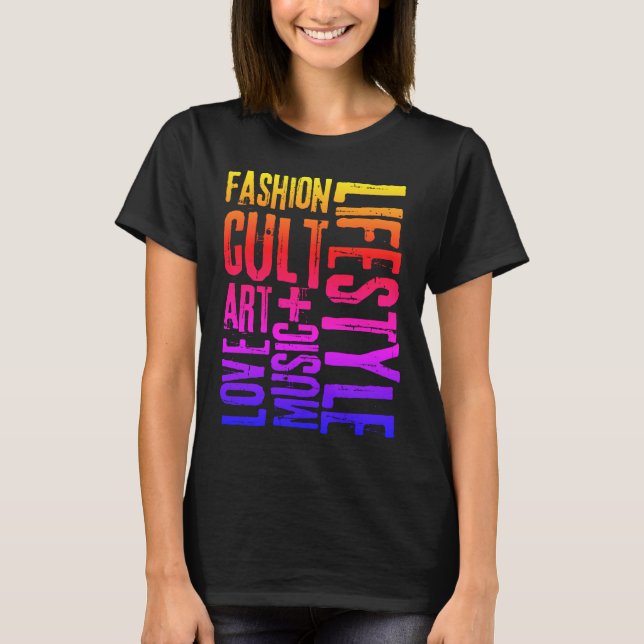 LIFESTYLE MODE CULT - färgad T Shirt (Framsida)