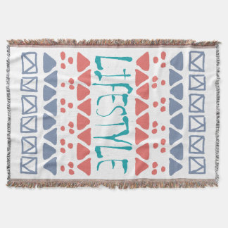 LIFESTYP - färgstarka geometriska stammar Mönster Filt