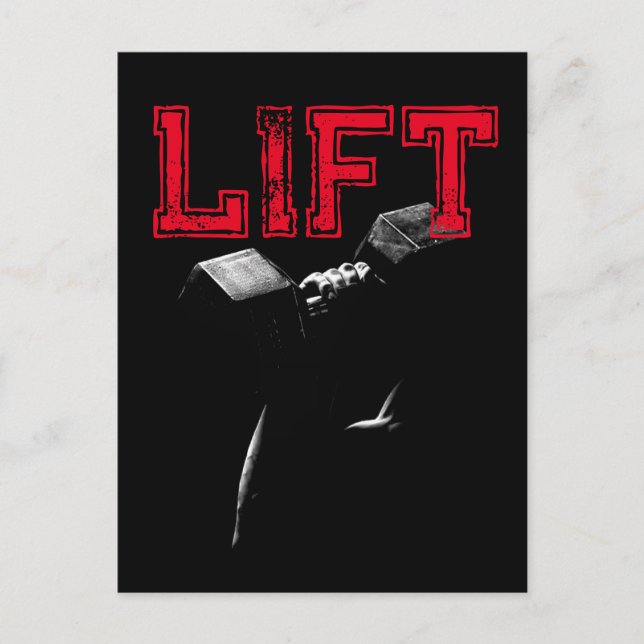 Lift Bodybuilding Fitness Motivational Vykort (Framsida)