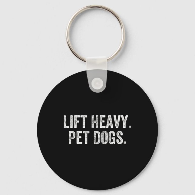 Lift Heavy Pet Dogs Gym Weightlifter Bodybuilder  Nyckelring (Framsida)