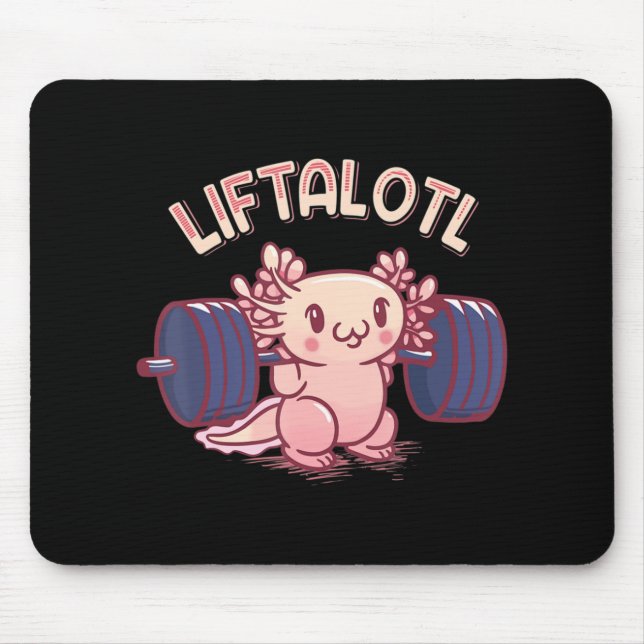 Liftalotl Lyftande Axolotl Weightlyftande Gym Work Musmatta (Framsidan)