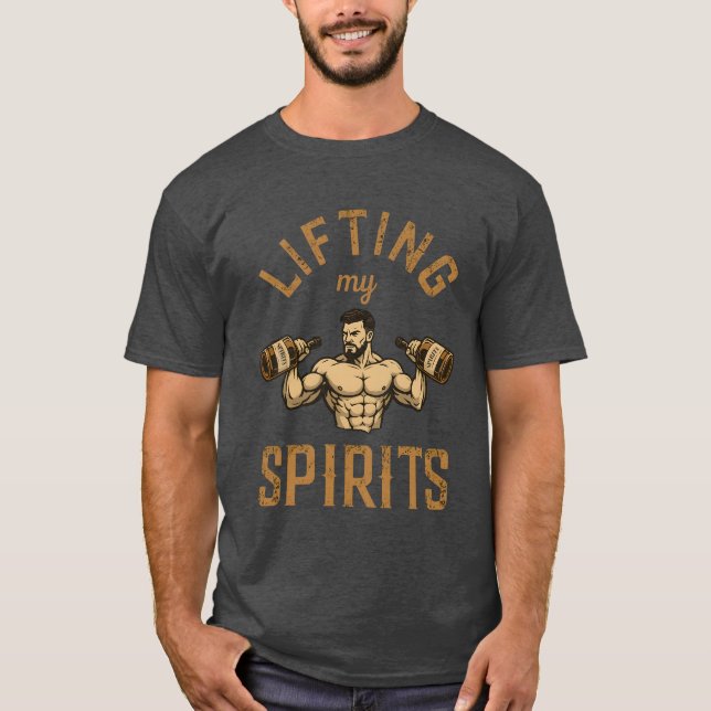 Lifting My Spirits -Bodybuilding Gym Humor- Funny T Shirt (Framsida)