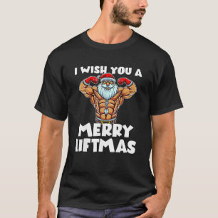 Liftmas Hiss Fitness Workout Abs Jultomten Candy T Shirt