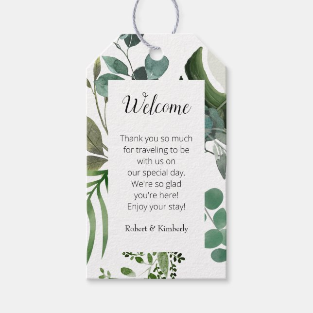 LIFY Botanical Eucalyptus Löv Bröllop Presentetikett (Framsidan)