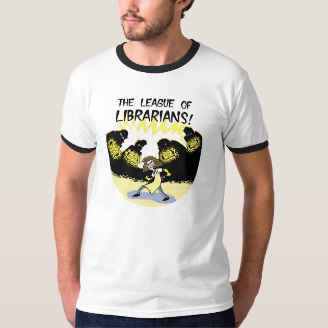 Liga av bibliotekarieT-tröja - guybrarian format Tee Shirt (Framsida)