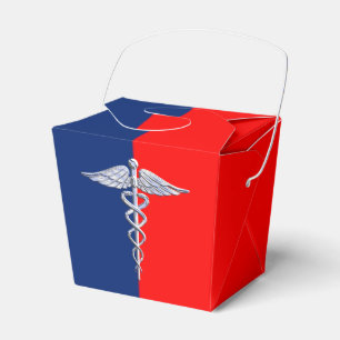 Liga för symbol för silverCaduceus medicinsk Presentaskar