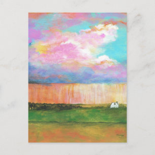 Ligcape Art Painting Rainstorm Tiny Farm House Vykort