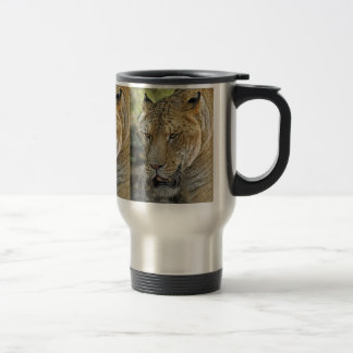 Liger (halv till hälften lejon tiger) travel mug resemugg