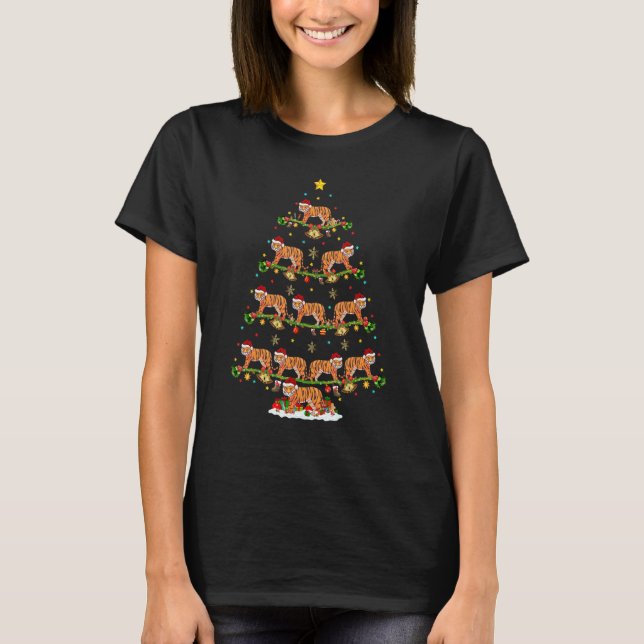 Liger   Lights Xmas Santa Liger Christmas Tree T Shirt (Framsida)