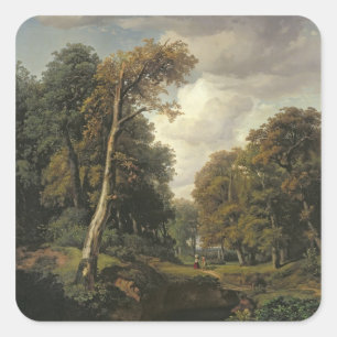 Liggande, 1850 fyrkantigt klistermärke