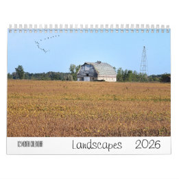 Liggande 2026 12-månaderskalender kalender