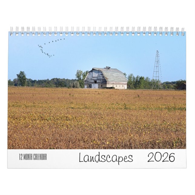 Liggande 2026 12-månaderskalender kalender (Omslag)
