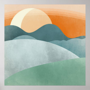 Liggande 3 Simple Boho Teckning Boho Chic Aesthet Poster