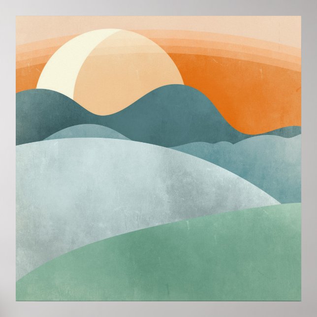 Liggande 3 Simple Boho Teckning Boho Chic Aesthet Poster (Framsidan)