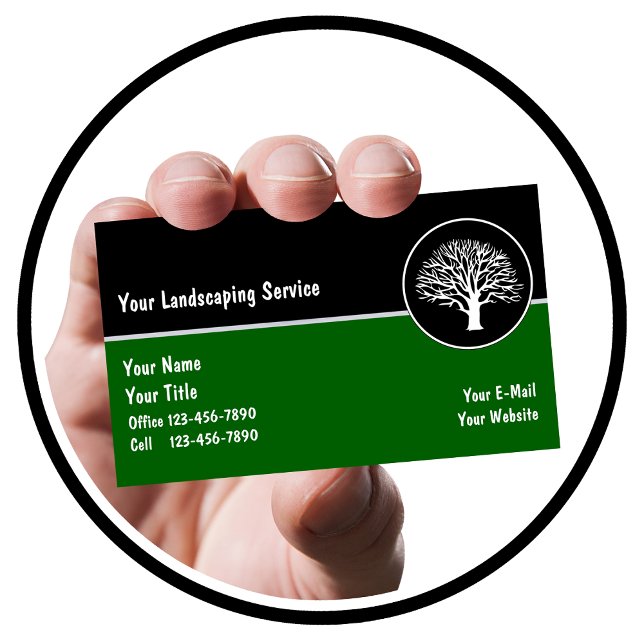 Liggande Affärskort Visitkort (Landscaping business cards by Custom Business Templates)