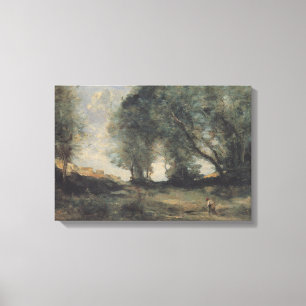 Liggande (av Camille Corot) Canvastryck