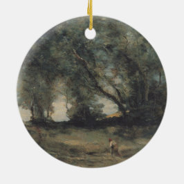 Liggande (av Camille Corot) Julgransprydnad Keramik
