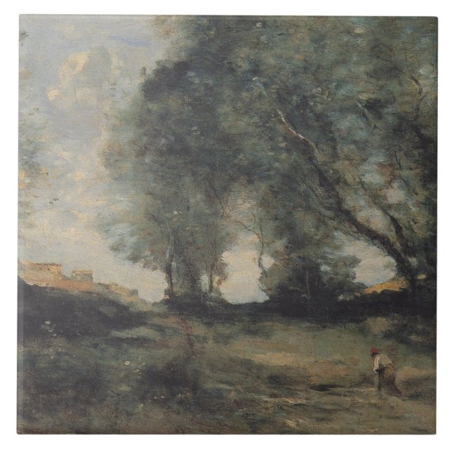 Liggande (av Camille Corot) Kakelplatta (Framsidan)