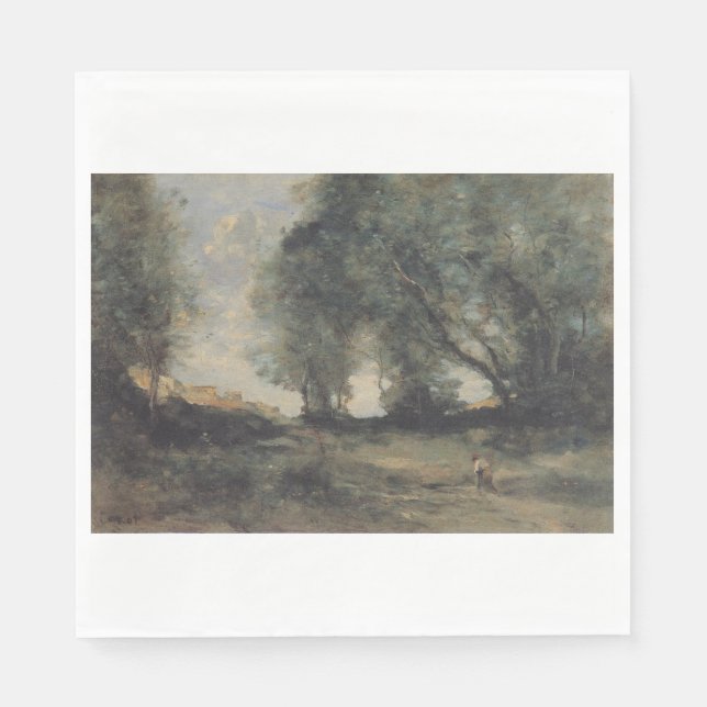 Liggande (av Camille Corot) Pappersservett (Framsidan)