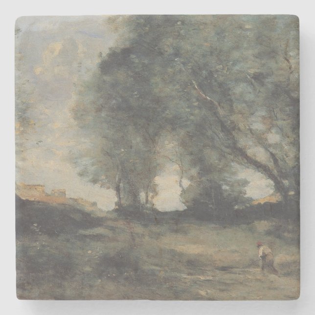 Liggande (av Camille Corot) Stenunderlägg (Framsidan)