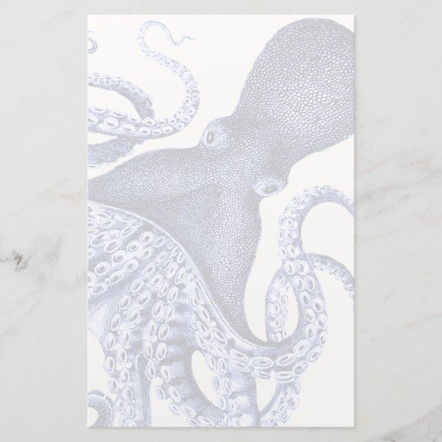 Liggande blå Octopus Brevpapper (Framsida)