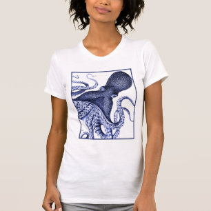 Liggande blå Octopus T Shirt
