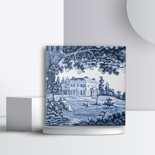 Liggande Blue Victorian Home Kakelplatta (Skapare uppladdad)